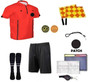 1 Stop Soccer Premium Referee 10 Piece Package kit Jersey Coin Short Socks Flags Set Whistle Referee wallet and cards
