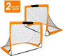 Soccer Goal Set of 2 Size 4'x3' Portable Foldable Soccer Nets Carry Bag for Games and Training for Backyard for Kids and Teens