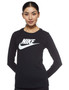Nike W NSW Tee Essntl Ls Icon FTR T-Shirts & Polo Shirts Women Black