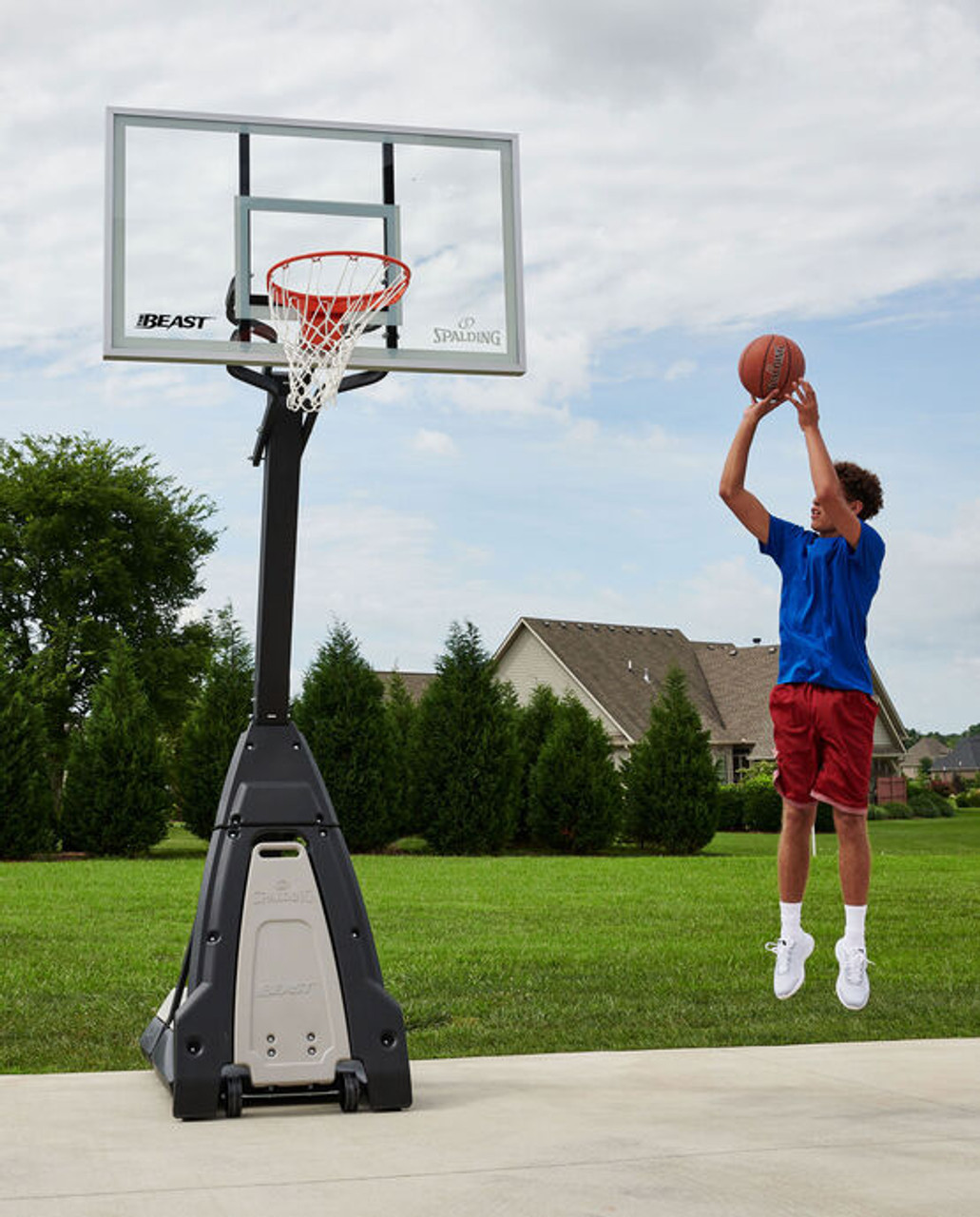 Spalding The Beast 60 Tempered Glass Portable Basketball Hoop