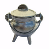 Cast Iron Cauldron Small Silver with Lid 10cm