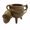 Cast Iron Cauldron Small Gold with Lid 10cm