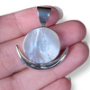 Sterling Silver New Moon Crescent Mother of Pearl Pendant Hand Crafted 20mm
