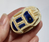 Egyptian Scarab Blue White Ceramic Pottery Small - Made in Egypt - 3cm - Set of 3