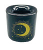 Chime Wish Candle Holder Ceramic Black Gold Moon Small 26mm