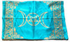 Triple Moon Pentacle Turquoise Altar Cloth Small 48cm x 48cm