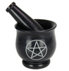 Mortar & Pestle Black Soapstone Pentagram 10cm x 10cm 