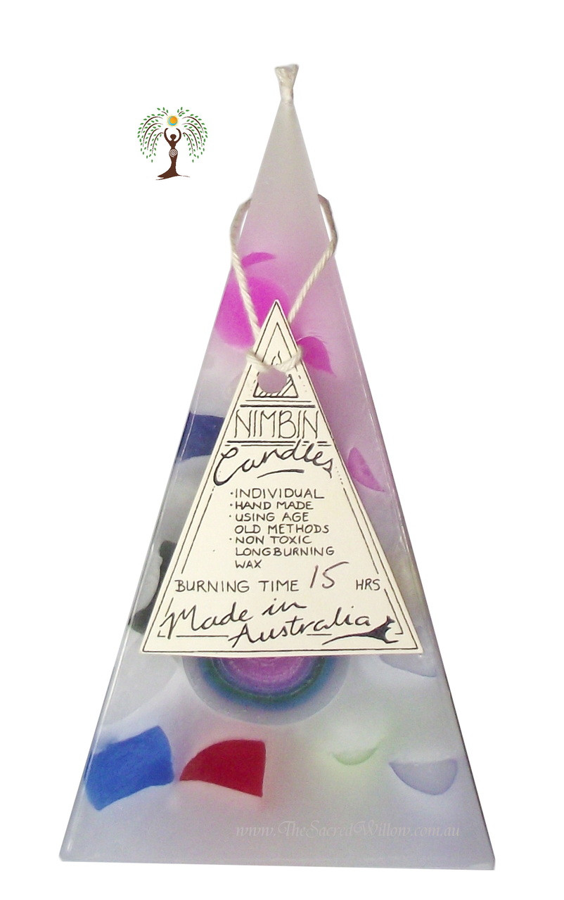 Hand Made Funky White Pyramid Candle