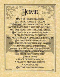 Home Blessing Poster on Parchment A4