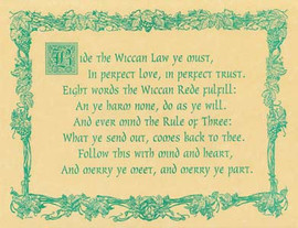 Wiccan Rede (law) Poster on Parchment A4