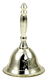 Silver Plated Triple Moon Altar Bell 6cm