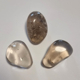 Smoky Quartz Tumbled Stone Set of 3 20-25mm