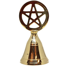 Brass Pentacle Altar Bell 10.5cm