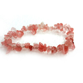 Cherry Quartz Gemstone Chip Bracelet 