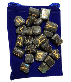 Labradorite Gemstone Rune Set