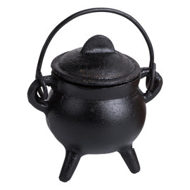 Black Cast Iron Cauldron Mini Plain 10cm