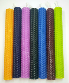 Handrolled Beeswax Candle Assorted Colours 20cm