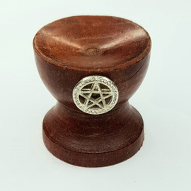 Wooden Pentacle Crystal Ball Stand 3cm 1