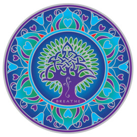 Sunseal Stained Glass Decal Suncatcher Sticker 14cm Earth Mandala Celtic Tree of Life