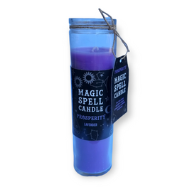 Magic Spell Novena Candle 7 Day Glass Jar Prosperity Lavender  20cm