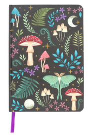 Forest Mushrooms Luna Moth Spell Book Journal Book of Shadows 21x15cm