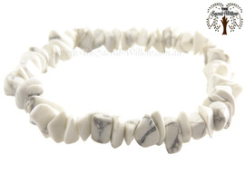 Howlite Gemstone Chip Stretch Bracelet