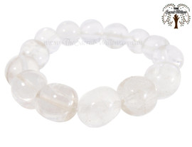 Clear Quartz Bead Stretch Bracelet