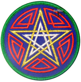 Pentagram Embroidered 3" Iron On Patch