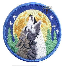 Wolf Embroidered 3" Iron On Patch