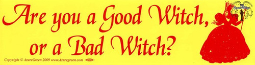 Are you a Good Witch, or a Bad Witch? bumper sticker 29cm x 7.5cm