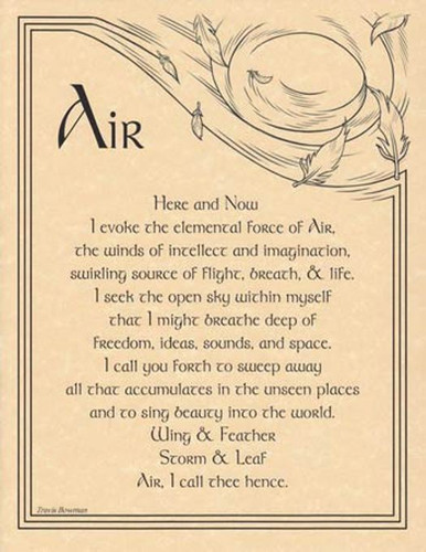 Air Evocation Poster on Parchment A4