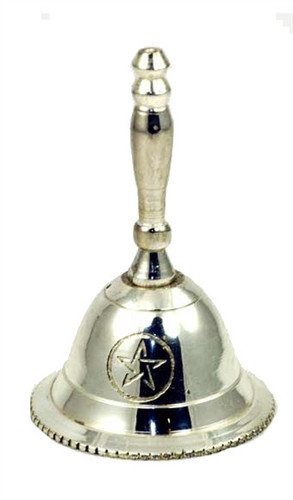 Silver Plated Pentagram Altar Bell 6cm