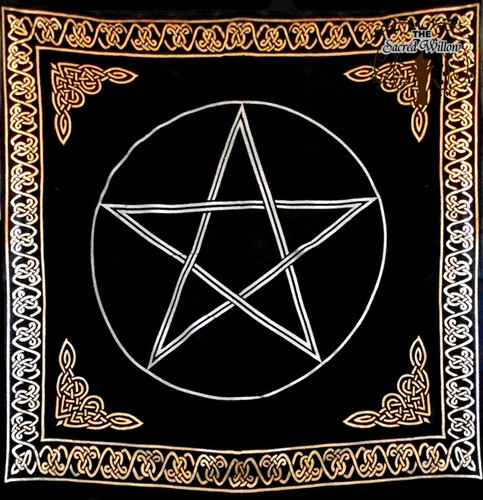 90cm Gold Bordered Pentagram Altar or Tarot Cloth