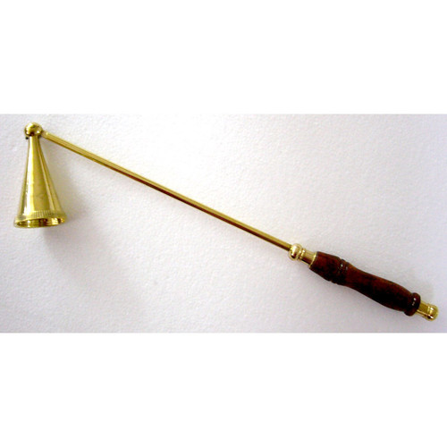 Candle Snuffer Brass Wooden Handle 27cm