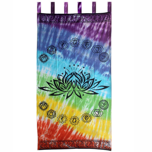 Curtain (1) Chakra Lotus Tie Dyed 44" x 88" 100% Cotton