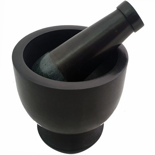 Mortar & Pestle Black Soapstone Plain Small 9cm x 9cm 