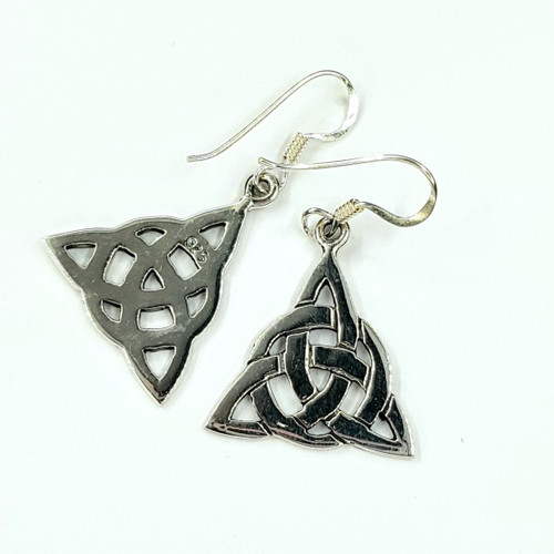 Sterling Silver Hook Earrings Triquetra  