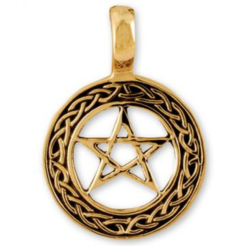 Solid Bronze Pendant Celtic Pentacle 2.5cm