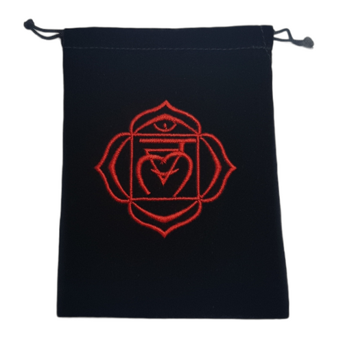 Chakra Velveteen Drawstring Tarot Bag Root Red 18cm