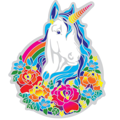 Sunseal Stained Glass Decal Suncatcher Sticker 14cm Magic Rainbow Unicorn