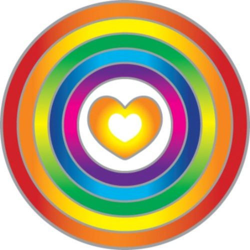 Sunseal Stained Glass Decal Suncatcher Sticker 14cm Rainbow Heart