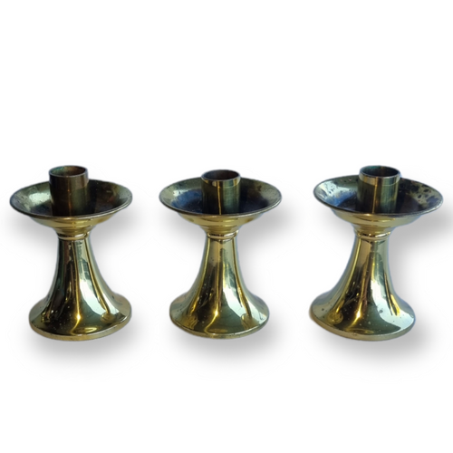 Solid Brass Vintage Candelabra - Set of Three - Taper c. 1975