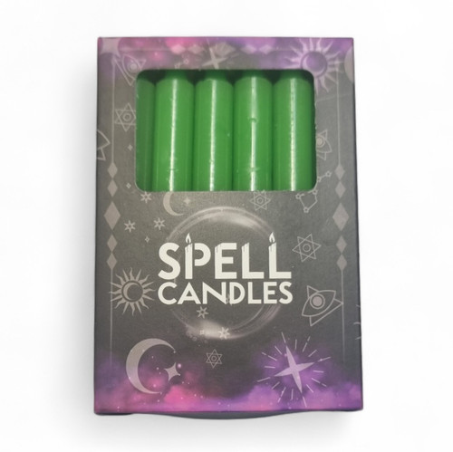 Spell Candles Chime Wish Mini Ritual Candles - Green 12 pack