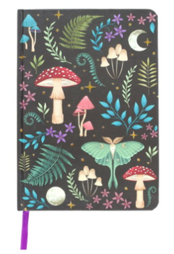 Forest Mushrooms Luna Moth Spell Book Journal Book of Shadows 21x15cm