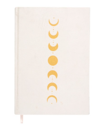 Velvet Cream Moon Phase Spell Book Journal Book of Shadows 21x15cm