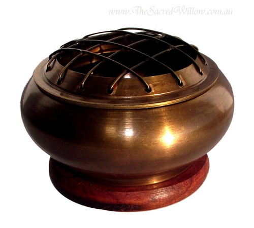 Brass Screen Incense Burner with Coaster