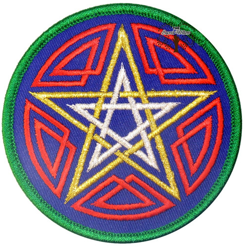 Pentagram Embroidered 3" Iron On Patch