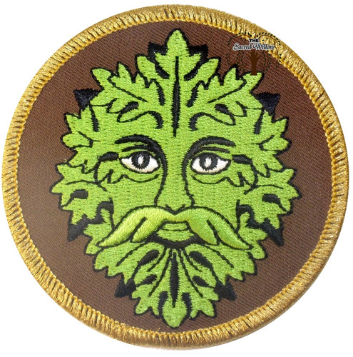 Green Man Embroidered 3" Iron On Patch