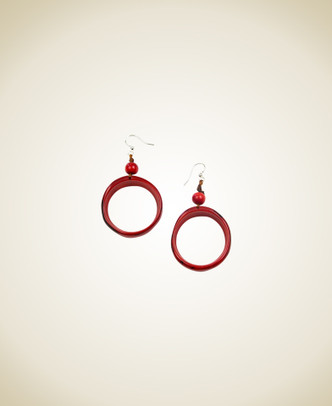 Ring of Life Earrings Red