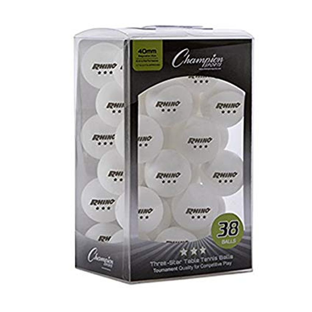 Champion Sports 3 Star Table Tennis Balls- White